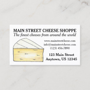 Carte De Visite Brie Cheese Shoppe Nourriture Business Chef Foodie