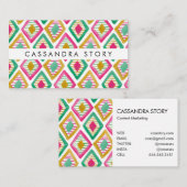 Carte De Visite Bright Diamonds Aquarelle Motif moderne (Devant / Derrière)