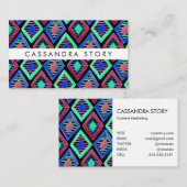 Carte De Visite Bright Diamonds Aquarelle Motif moderne Noir (Devant / Derrière)