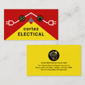 Carte De Visite Bright Electrical Rooftop Circuit Frame (Devant / Derrière)