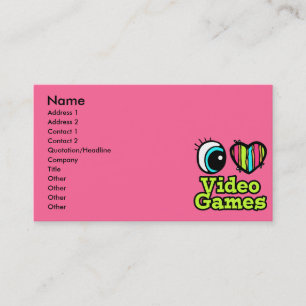 Carte De Visite Bright Eye Heart I Love Jeux Vidéo