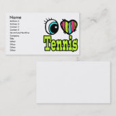 Carte De Visite Bright Eye Heart I Love Tennis (Devant / Derrière)