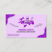Carte De Visite Bright Girly Purple CleanServices Logo Cute (Devant)