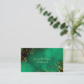 Carte De Visite Bright green noir et faux feuille d'or parties sci (Debout devant)
