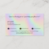 Carte De Visite Bright Holographique maquillage cheveux Lash clou  (Dos)