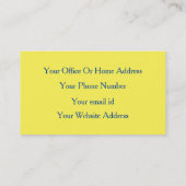 Carte De Visite Bright Jaune Marine Maquillage Bleu Artiste Salon  (Dos)