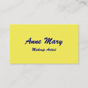 Carte De Visite Bright Jaune Marine Maquillage Bleu Artiste Salon 