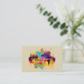 Carte De Visite Bright Moderne Cool Abstrait Chic Aquarelle (Debout devant)