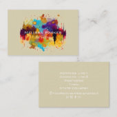 Carte De Visite Bright Moderne Cool Abstrait Chic Aquarelle (Devant / Derrière)