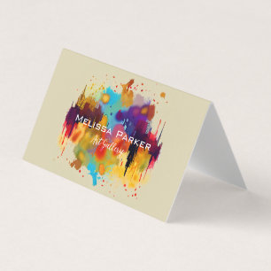Carte De Visite Bright Moderne Cool Abstrait Chic Aquarelle