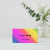 Carte De Visite Bright Neon Rainbow Médias sociaux modernes (Debout devant)