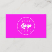 Carte De Visite Bright Neon Rose Custom Company Logo QR Code (Devant)