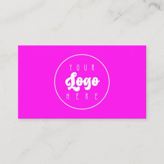 Carte De Visite Bright Neon Rose Custom Company Logo QR Code (Devant)
