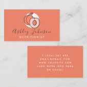 Carte De Visite Bright Orange Peach Delicious Fruit Nutriist (Devant / Derrière)