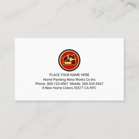 Carte De Visite Bright Paint Splatters Painter Service (Dos)