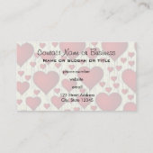 Carte De Visite Bright Red Romantic Hearts Motif (Dos)