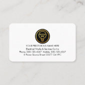 Carte De Visite Bright Yellow Home Electrician Bulb Wiring (Dos)