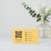 Carte De Visite Bright Yellow Professional Company Logo Code QR (Debout devant)