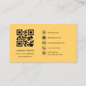 Carte De Visite Bright Yellow Professional Company Logo Code QR (Devant)