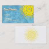 Carte De Visite Bright Yellow Sunshine In Blue Sky Custom (Devant / Derrière)