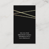 Carte De Visite Brillant blanc or géométrique (Dos)