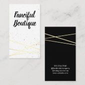 Carte De Visite Brillant blanc or géométrique (Devant / Derrière)