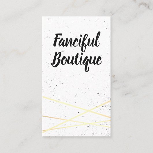 Carte De Visite Brillant blanc or géométrique (Devant)