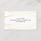 Carte De Visite Brillant blanc or géométrique avec marbre (Dos)
