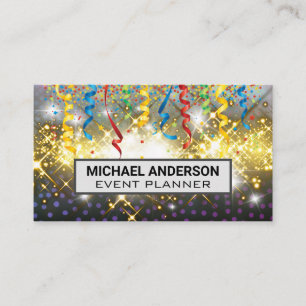 Carte De Visite Brillant d'étincelle d'or Confetti