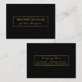 Carte De Visite Brillant noir or (Devant / Derrière)