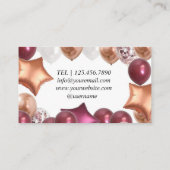 Carte de visite brillant or violet ballons (Dos)