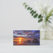 Carte De Visite Brillant Sunset Beach Océan  (Debout devant)