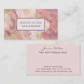 Carte De Visite Brillure d'or pastel abstrait aquarelle busi (Devant / Derrière)