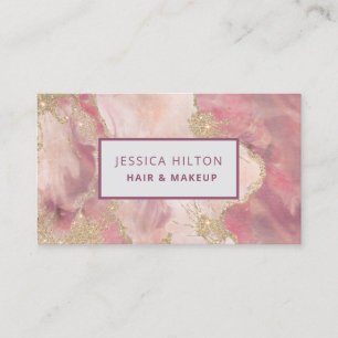 Carte De Visite Brillure d'or pastel abstrait aquarelle busi