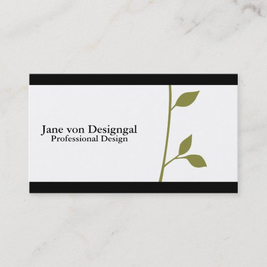 Carte De Visite Brindille et feuille (Devant)