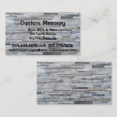 Carte De Visite brique maçonnerie, pierre de bloc personnalisée (Devant / Derrière)