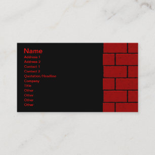 CARTE DE VISITE BRIQUE ROUGE ARRIÈRE - PLANS RECTANGLE FORME GRAP