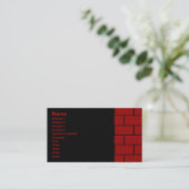 CARTE DE VISITE BRIQUE ROUGE ARRIÈRE - PLANS RECTANGLE FORME GRAPH (Debout devant)