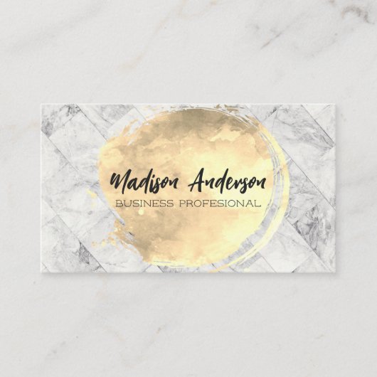 Carte De Visite Briques de marbre | Or brossé (Devant)