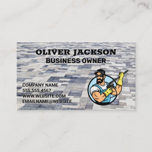 Carte De Visite Briques de trottoir | Logo de la laveuse d'aliment (Devant)