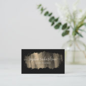 Carte De Visite Brise-brosse chic | Faux Gold en noir (Debout devant)