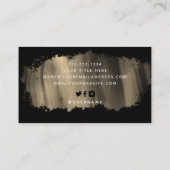 Carte De Visite Brise-brosse chic | Faux Gold en noir (Dos)