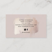Carte De Visite Brise-brosse chic | Faux Rose Gold avec logo (Dos)