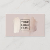 Carte De Visite Brise-brosse chic | Faux Rose Gold avec logo (Devant)