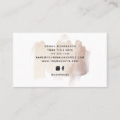 Carte De Visite Brise-brosse chic | Faux Rose Gold avec logo (Dos)