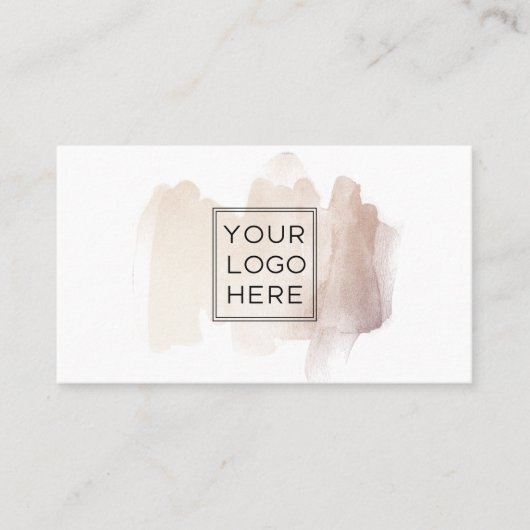 Carte De Visite Brise-brosse chic | Faux Rose Gold avec logo (Devant)
