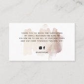 Carte De Visite Brise-brosse chic | Merci des petites entreprises (Dos)