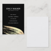 Carte De Visite Brise-pinceau en or chic (Devant / Derrière)