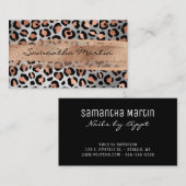 Carte De Visite Brise-pinceau rose en or et en argent (Devant / Derrière)