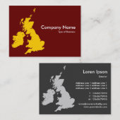 Carte De Visite British Isles - Amber et Dark Maroon (660000) (Devant / Derrière)